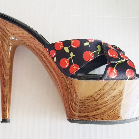 Penthouse by Ellie Shoes Shoes - PENTHOUSE 6" Stiletto Cherry Mule NIB Sz 10 Platfo